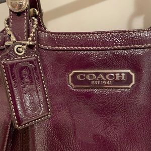 Coach Purple Patent Leather Hobo Bag